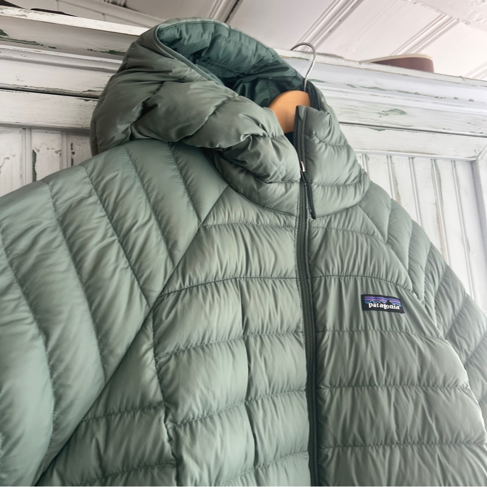 EUC Patagonia Down Sweater Puffer Jacket women’s sage green blue XXL good 4 XL - Picture 5 of 11